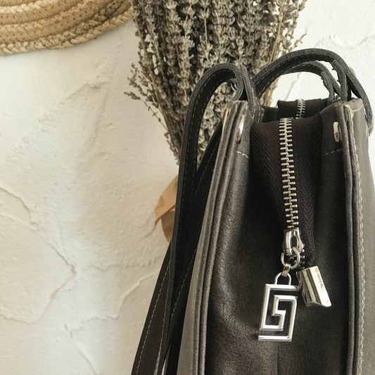 RETRO HAKİKİ DERİ OMUZ ÇANTASI FÜME