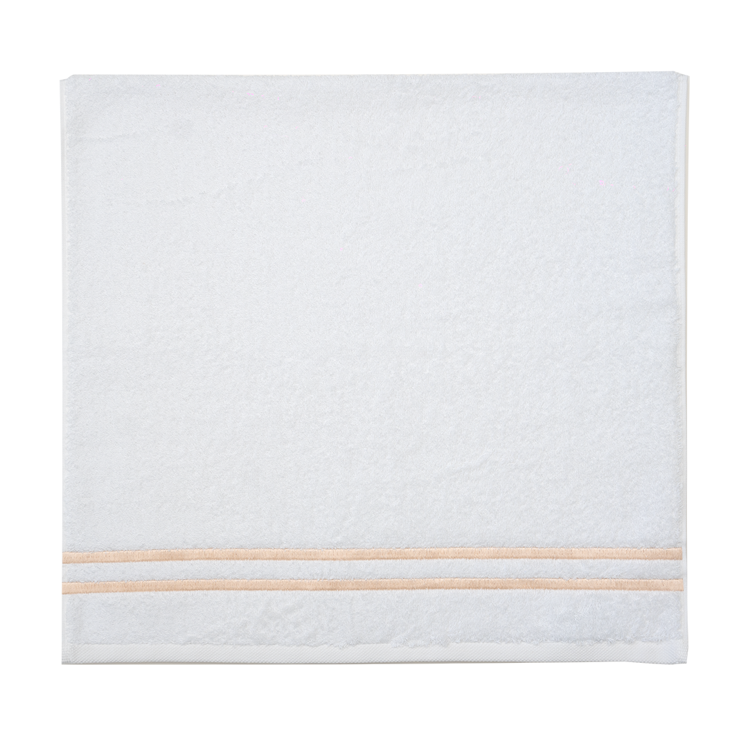 2 SIRA PİKOLU LÜX PAMUKLU BEYAZ HAVLU 50 cm x 90 cm
