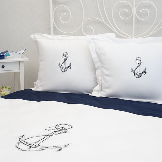 ÇAPA NAKIŞLI TEK KİŞİLİK BEYAZ NEVRESİM TAKIMI