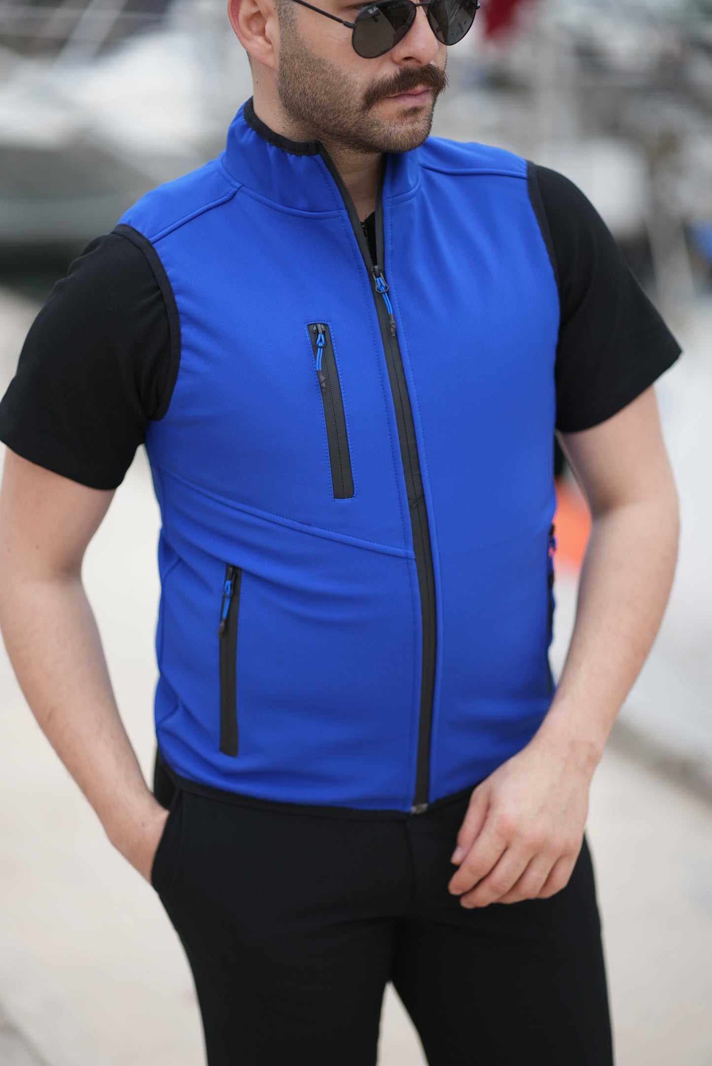 YELEK SOFTSHELL SAKS MAVİ