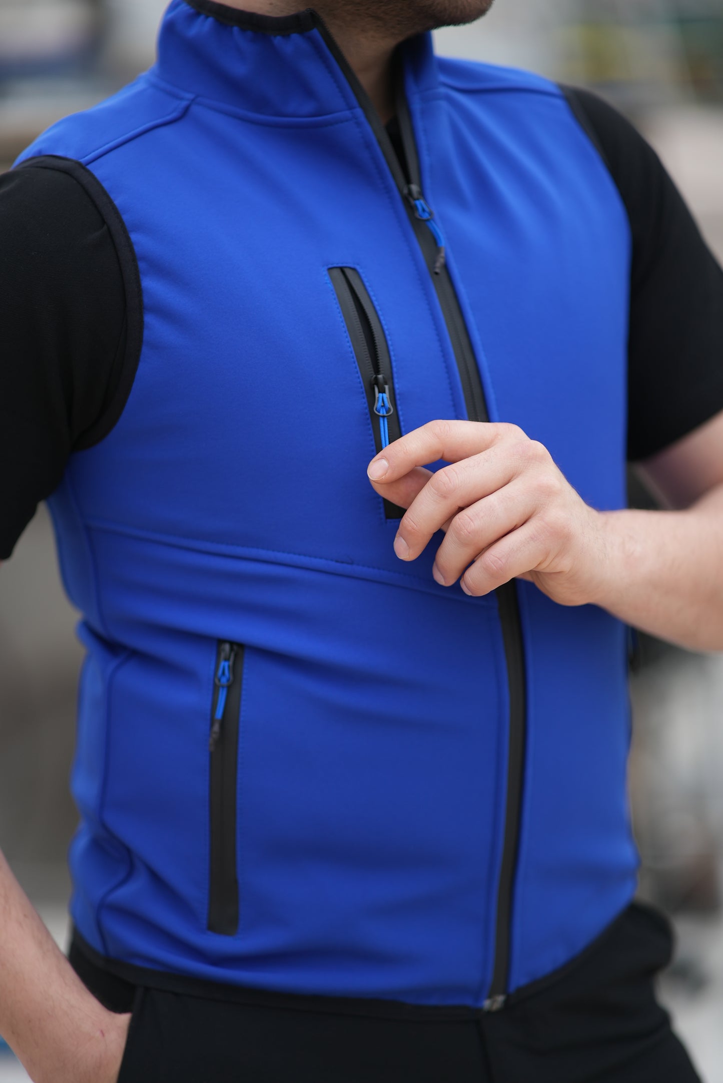 YELEK SOFTSHELL SAKS MAVİ