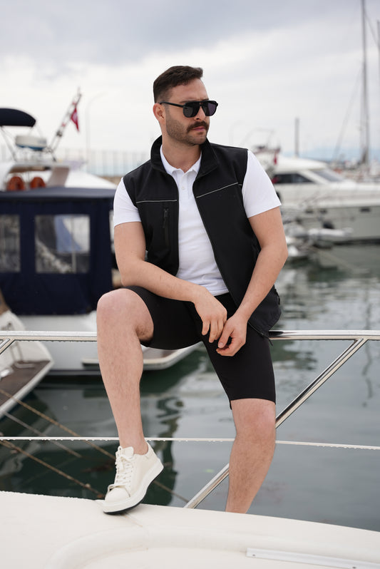 YELEK SOFTSHELL SİYAH REFLEKTÖRLÜ