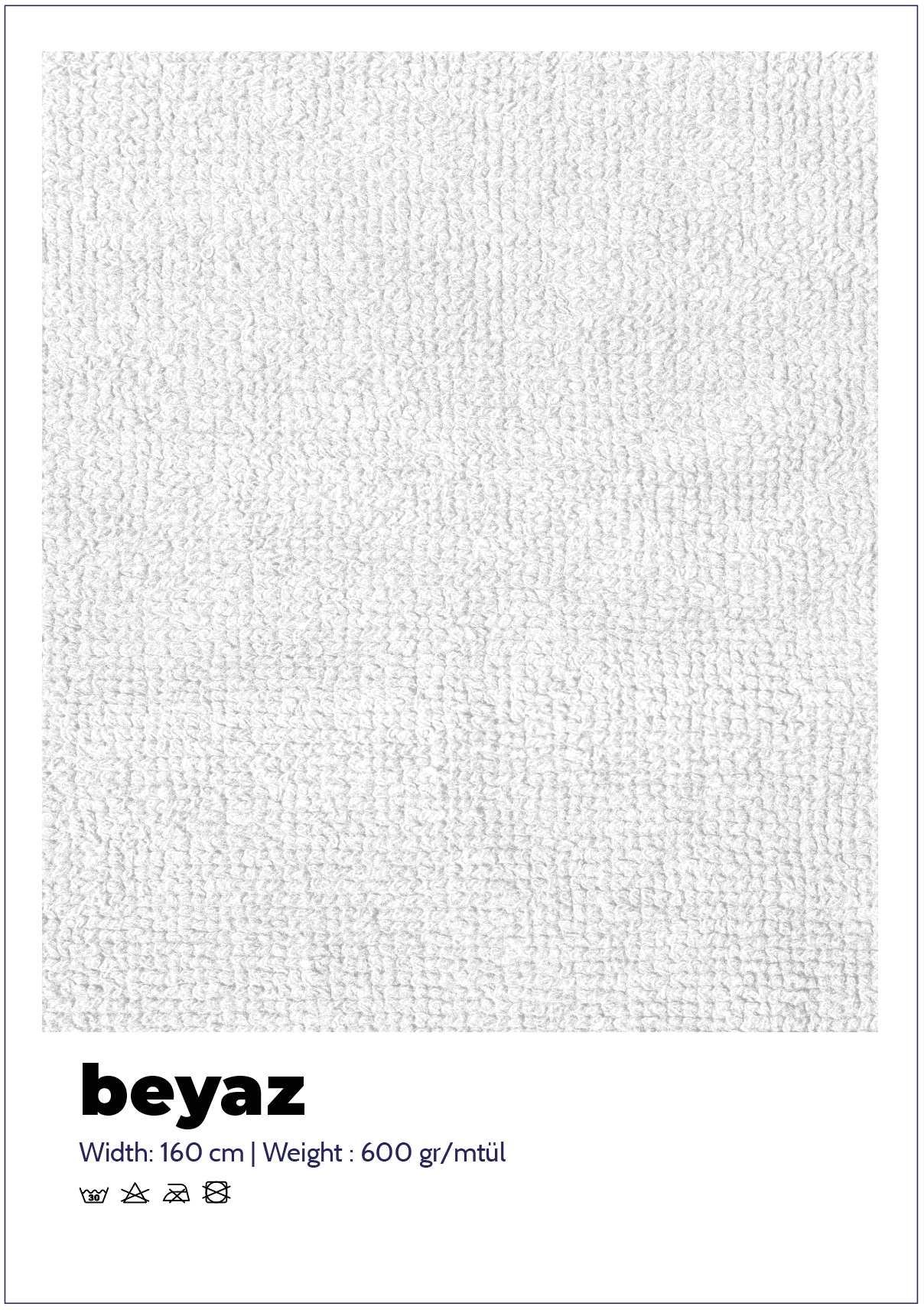 600-560 gr /mtül MARİN TEK TARAF BEYAZ HAVLU