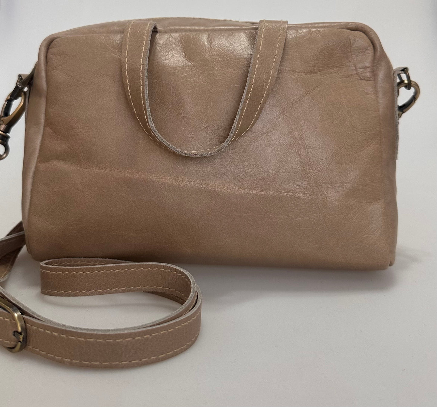 RETRO HAKİKİ DERİ VİZON  EL OMUZ ÇANTASI