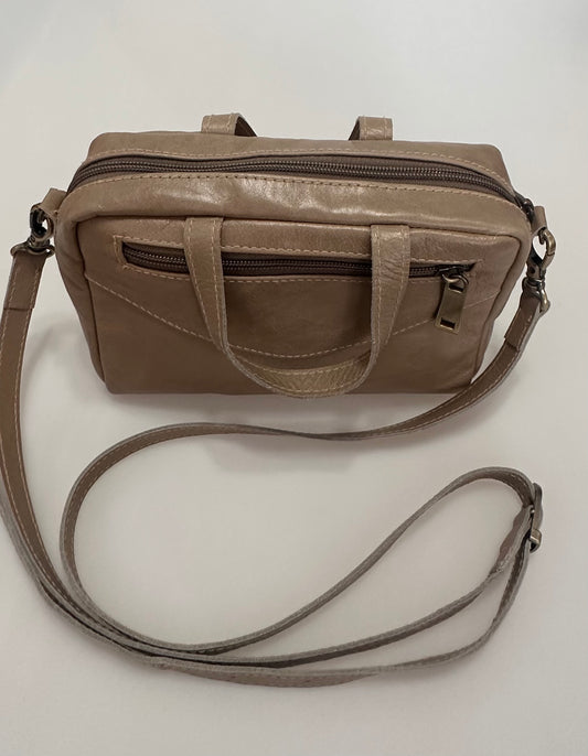 RETRO HAKİKİ DERİ VİZON  EL OMUZ ÇANTASI