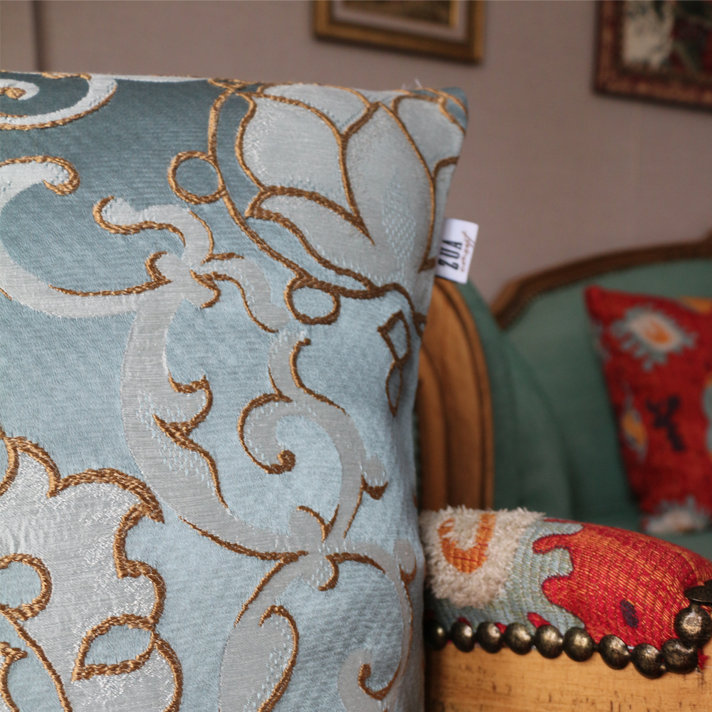 MAVİ DAMASK DESEN JAKARLI KIRLENT KILIFI