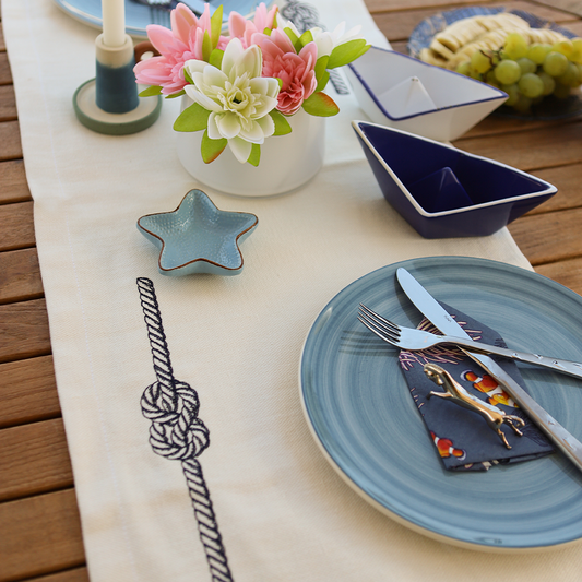 HALAT DESEN NAKIŞLI BEYAZ RUNNER