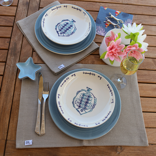 GRİ KETEN DÜZ AMERİKAN SERVİS