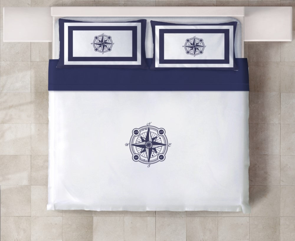 PUSULA NAKIŞLI ÇİFT KİŞİLİK NEVRESİM TAKIMI