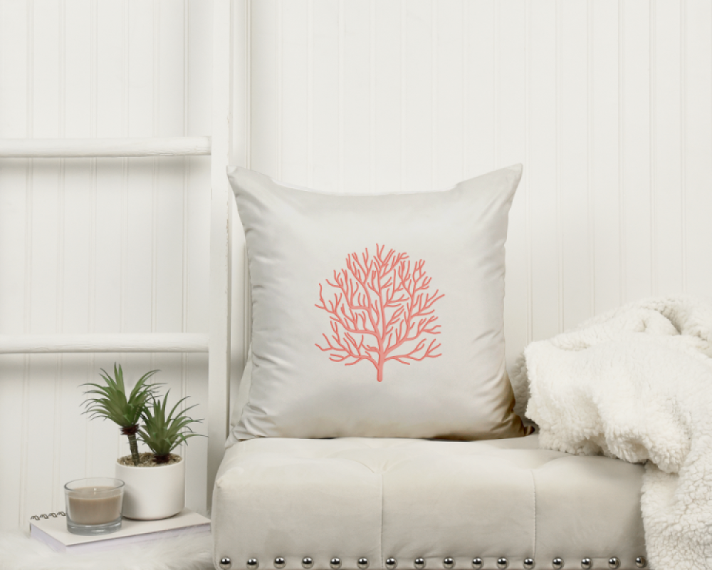 MERCAN NAKIŞLI BEYAZ KIRLENT KILIFI