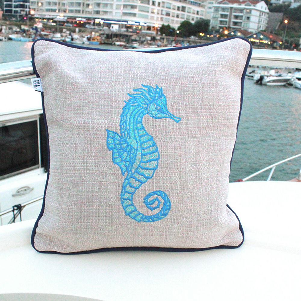 MAVİ DENİZATI NAKIŞLI KIRLENT KILIFI