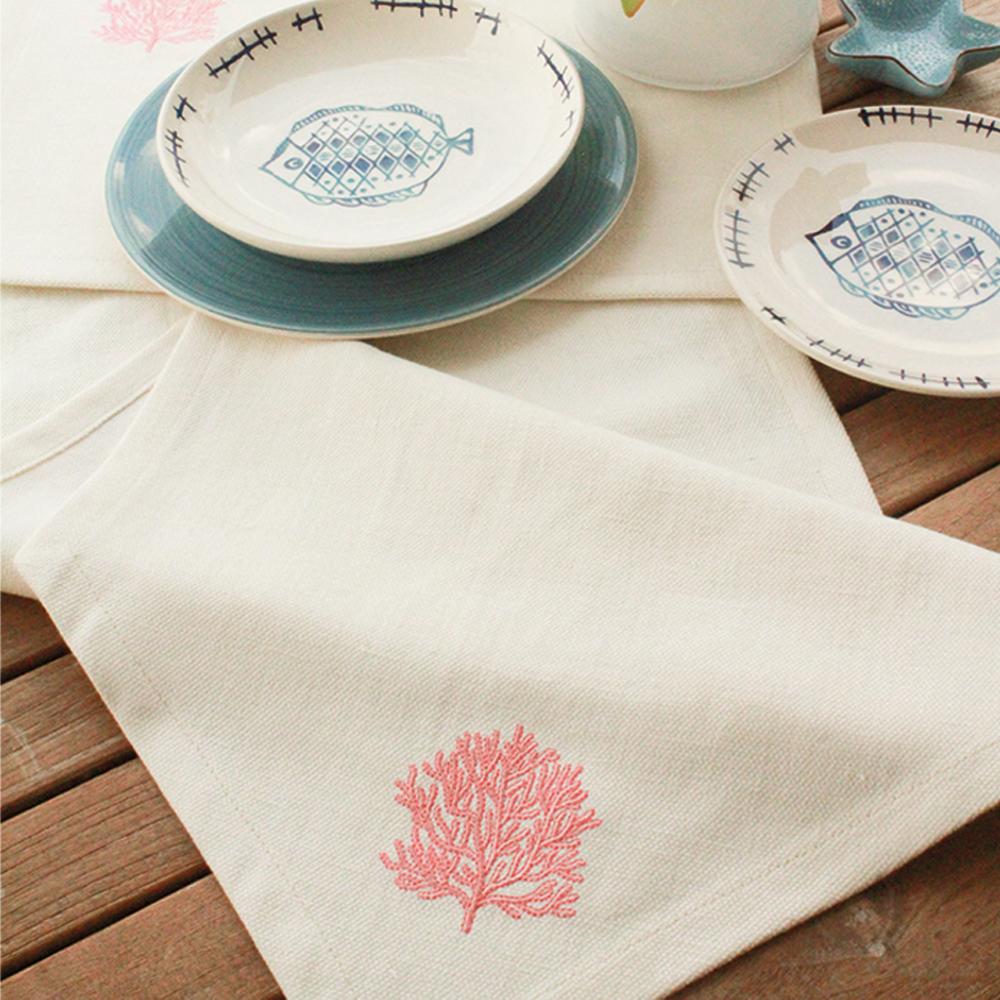 MERCAN DESEN NAKIŞLI BEYAZ RUNNER