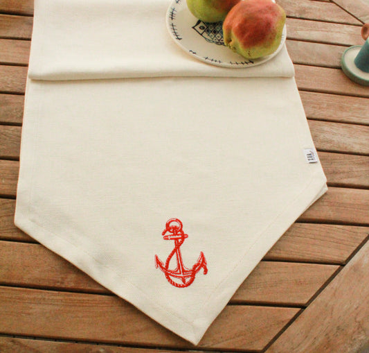 ÇAPA DESEN NAKIŞLI BEYAZ RUNNER