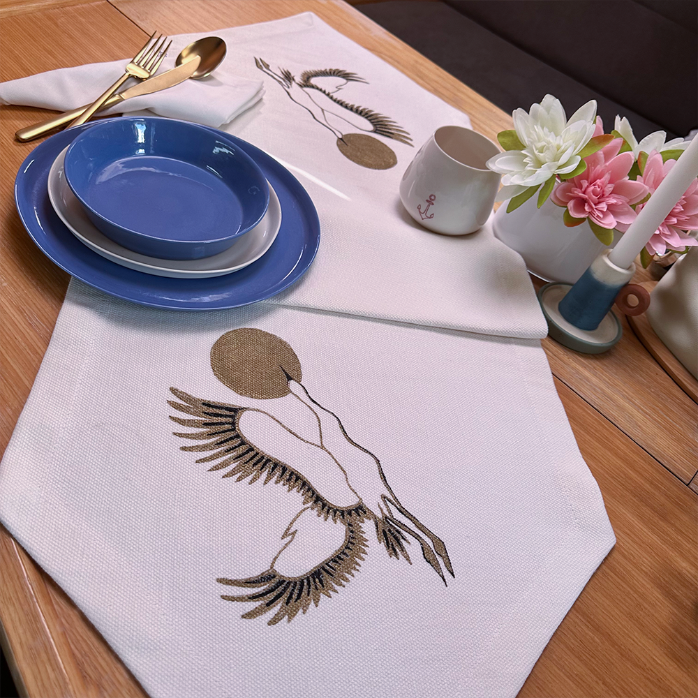 EL BOYAMASI ALTIN YALDIZLI ALBATROS BEYAZ RUNNER