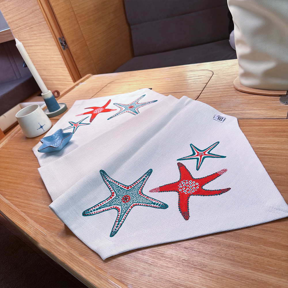 EL BOYAMASI DENİZ YILDIZLARI BEYAZ RUNNER