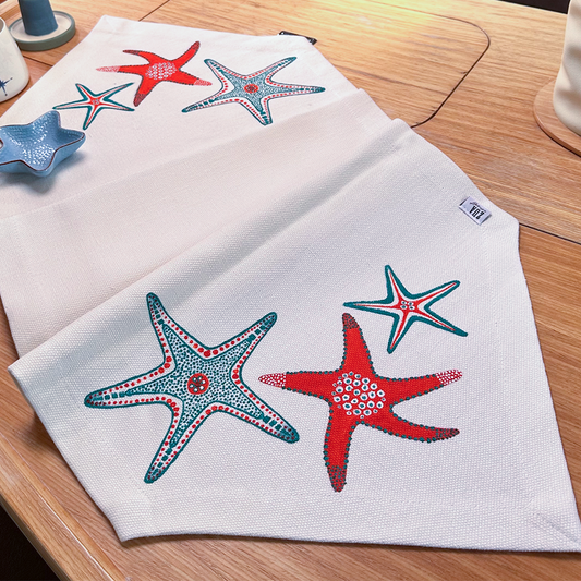 EL BOYAMASI DENİZ YILDIZLARI BEYAZ RUNNER