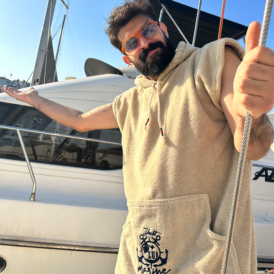 SÜTLÜ KAHVE MARİN HAVLU PANÇO