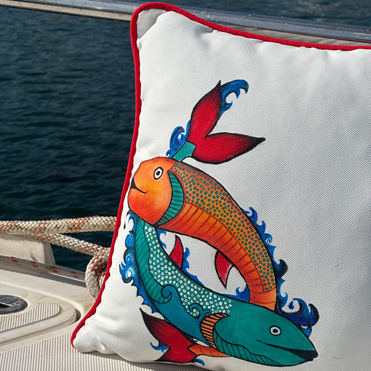 İKİ BALIK EL BOYAMASI KIRLENT KILIFI