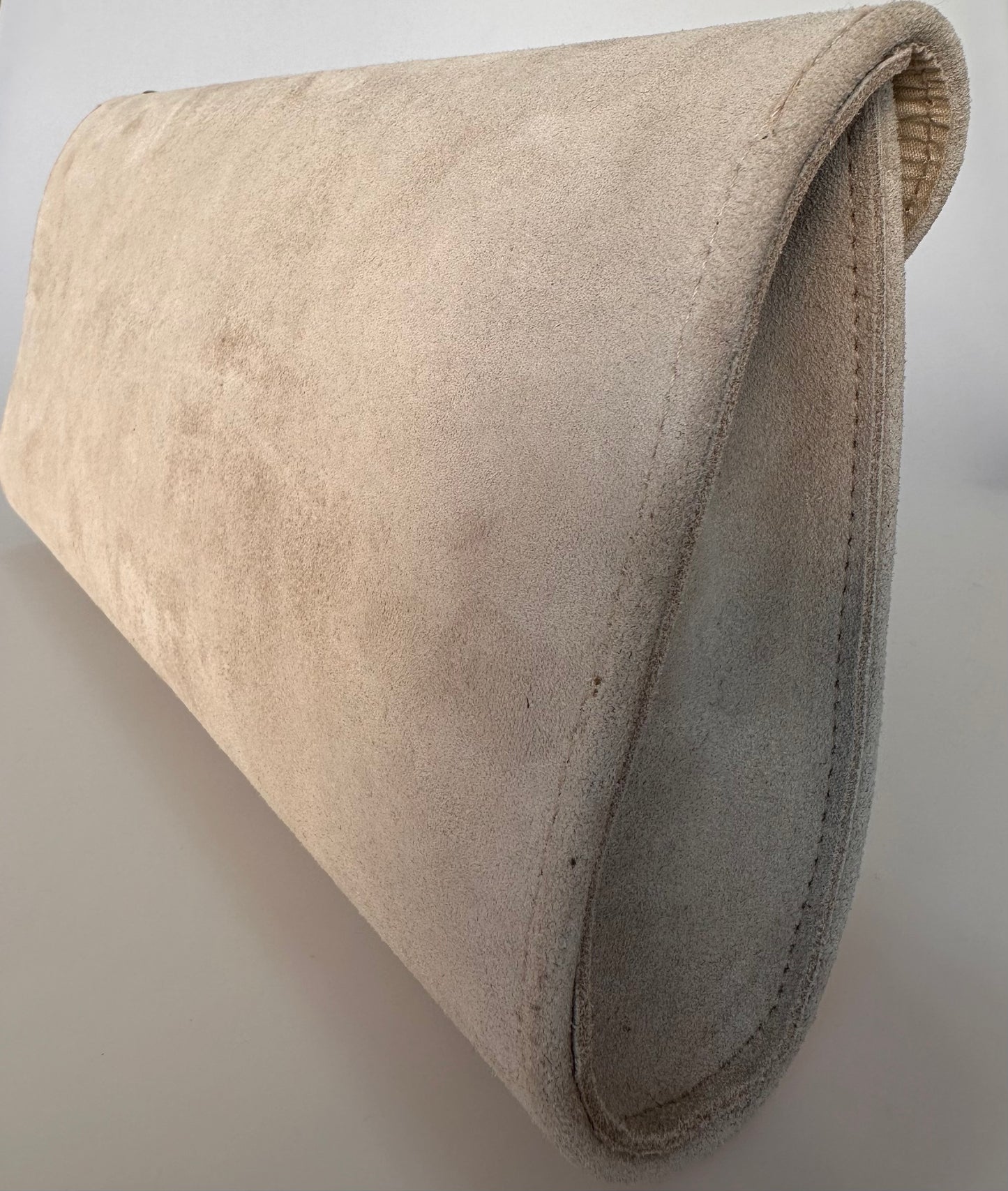 RETRO HAKİKİ GÜDERİ CLUTCH GRİ ÇANTA