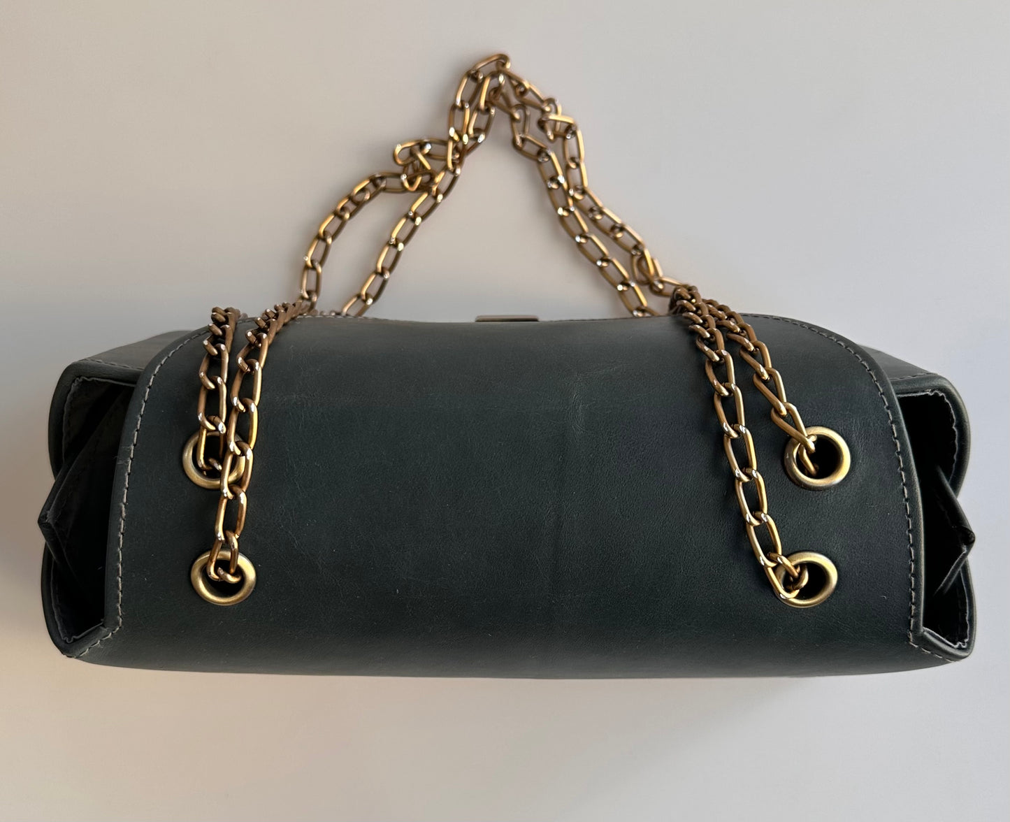 RETRO TARZ HAKİKİ DERİ MAVİ OMUZ ÇANTASI