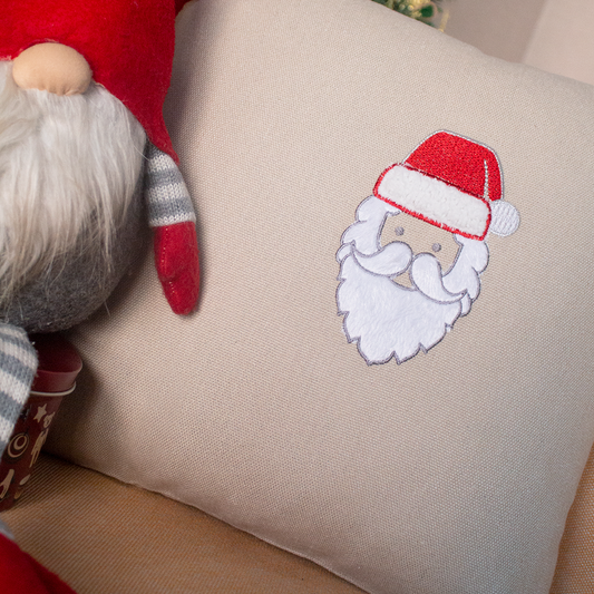 NOEL BABA NAKIŞLI KETEN KIRLENT KILIFI