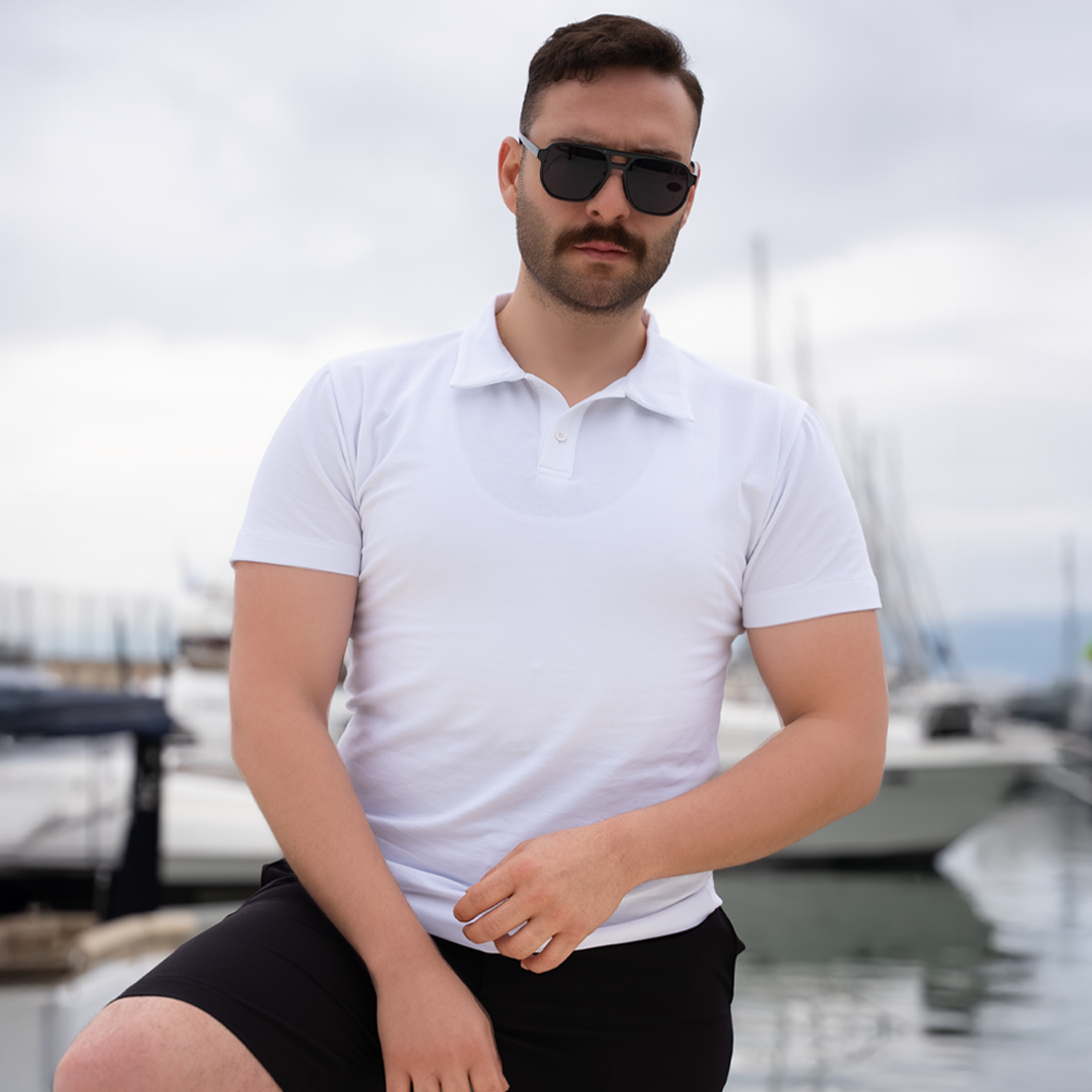 GÖMLEK YAKA ERKEK TİŞÖRT BEYAZ