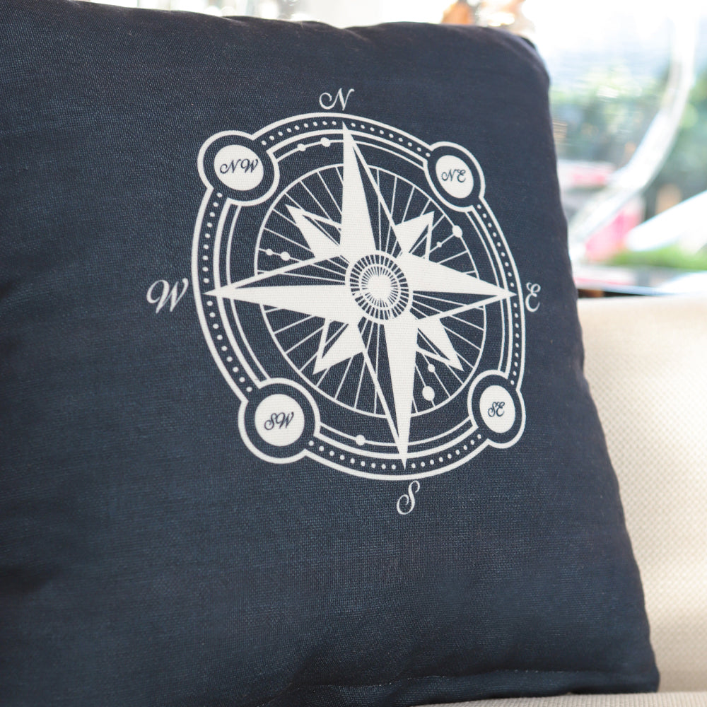 PUSULA BASKILI LACİVERT KIRLENT KILIFI