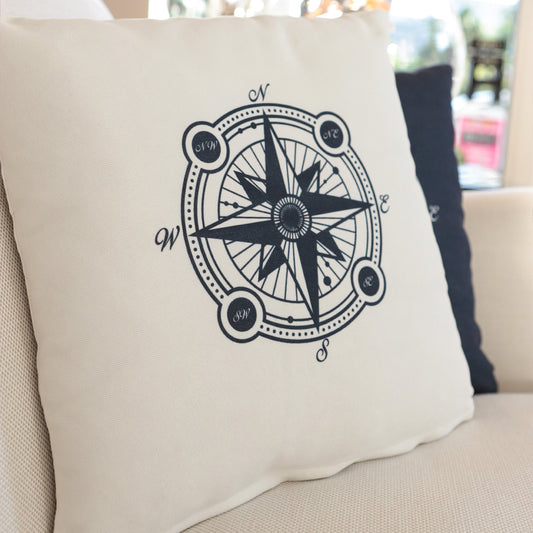 PUSULA BASKILI BEYAZ KIRLENT KILIFI