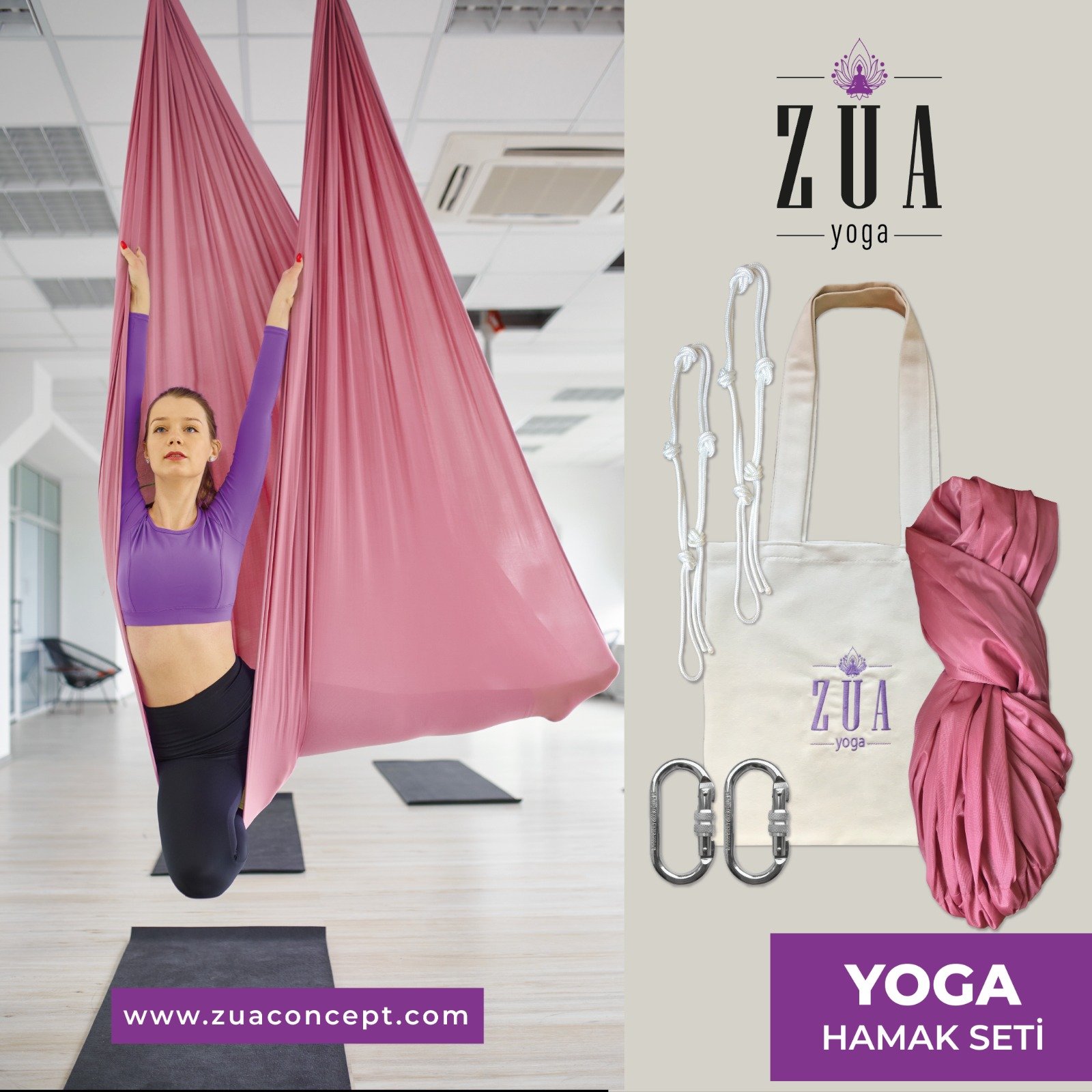 ZUA0361 FLY YOGA HAMAK SETİ 2.5 MT